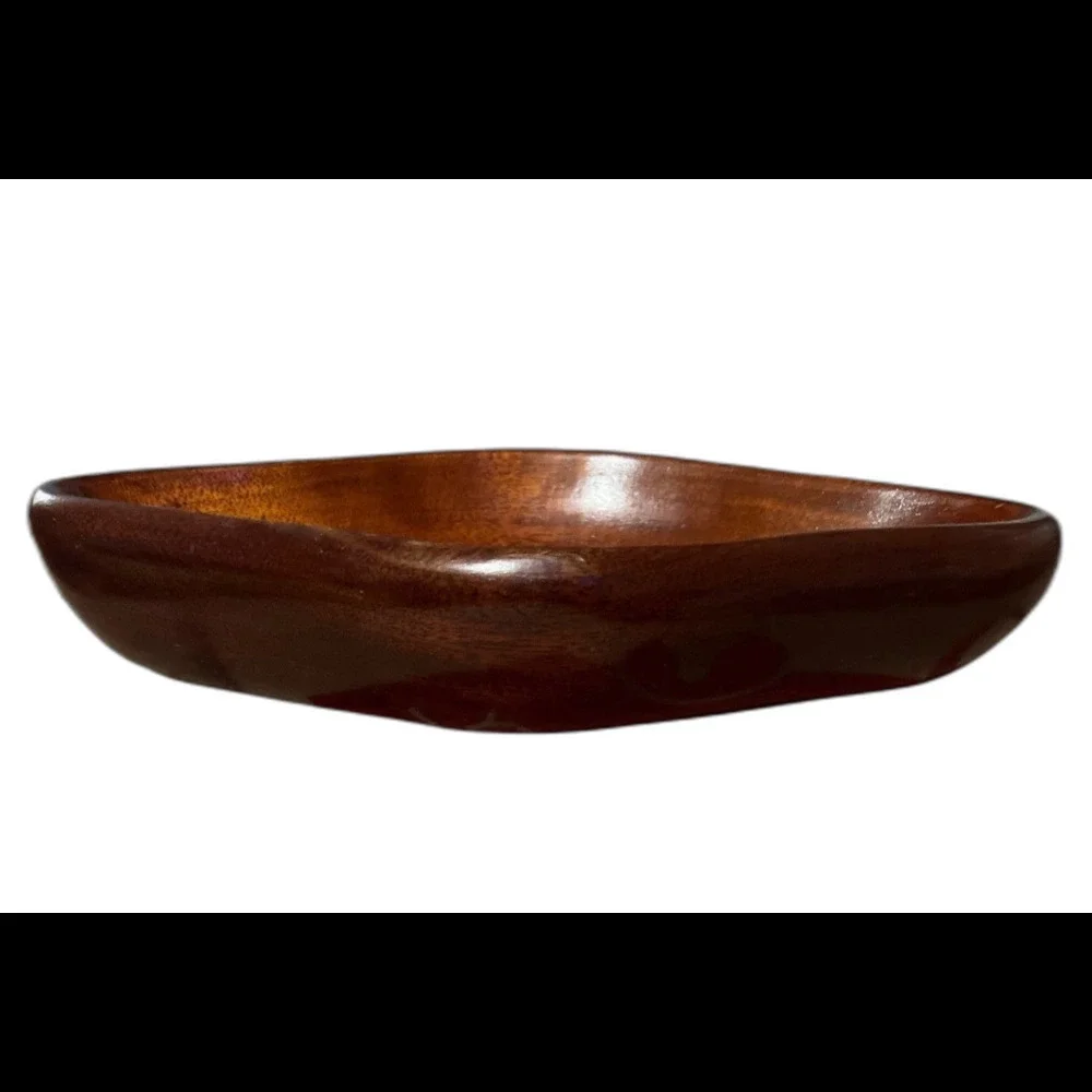 Caribcraft Mahogany Wood Serving Trays Set of 4 Handmade Haiti Mid Century MCM